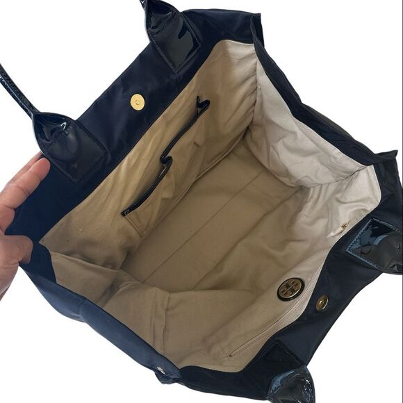 TORY BURCH Black Nylon Ella Tote New - Picture 9 of 13